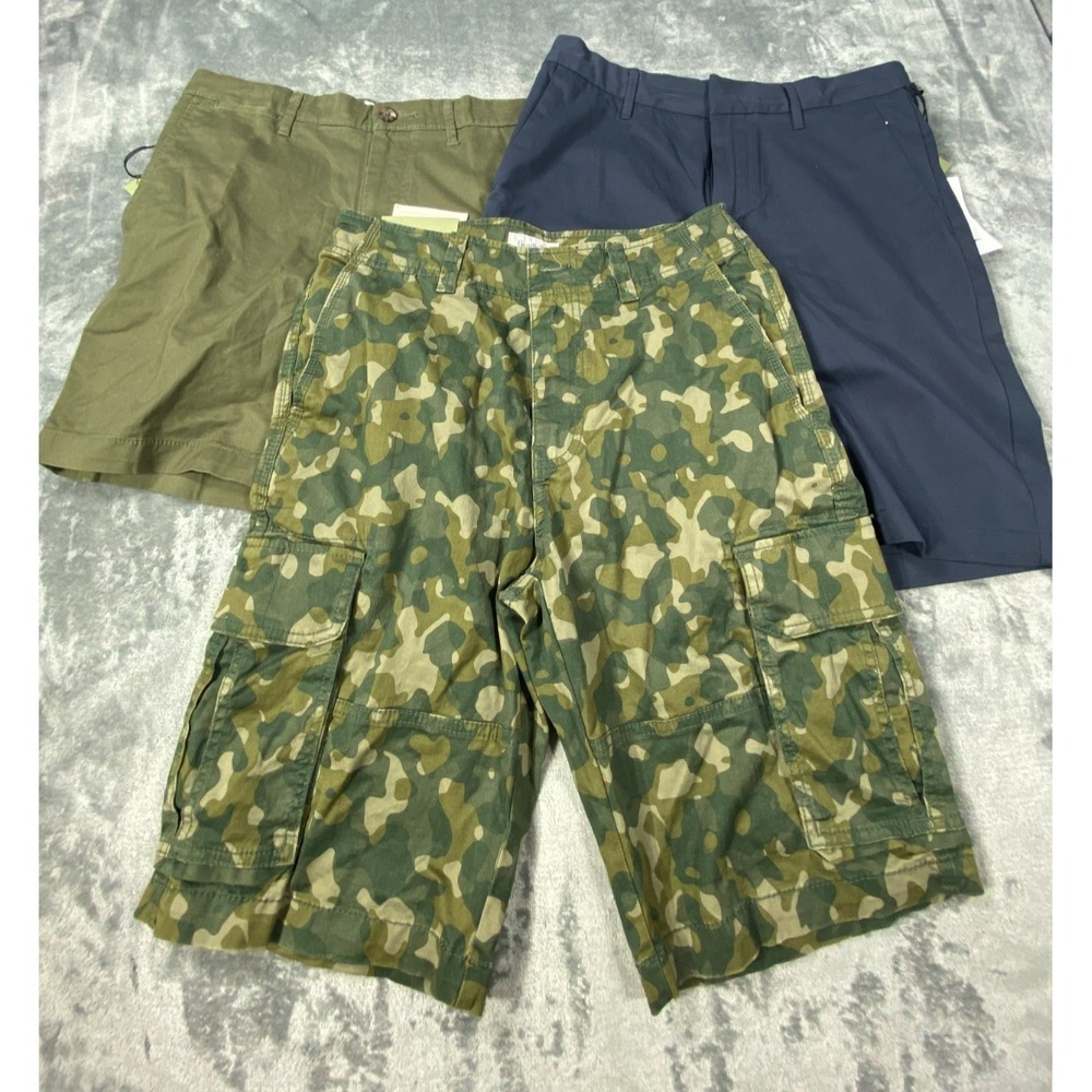 NEW Lot Of 3 Goodfellow & Co Shorts Mens 30 Camo Cargo Casual Classic Stretch